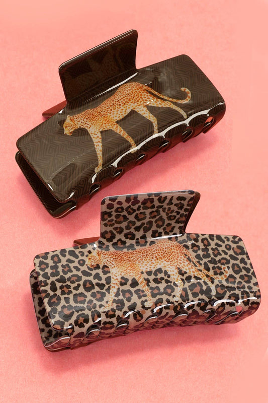 Wildlife Leopard Hair Claw Clips