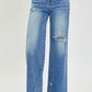 Plus Frayed Hem Wide Leg Jeans