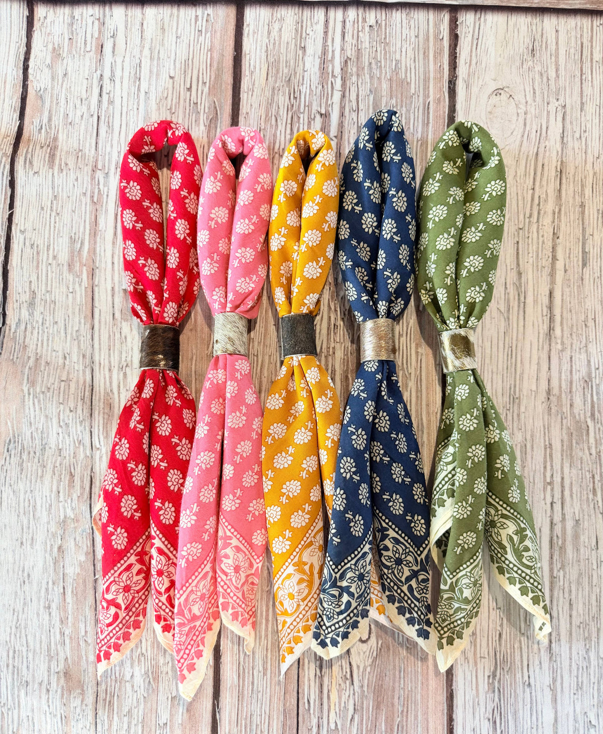 Olive Floral Bandanas  (slides sold separately)