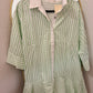 Mint Stripe Collared Button Dress