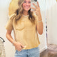 Girls Washed Raw Edge Pocket Tee