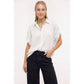 Short Ruffle Sleeve Button-up Blouse