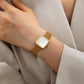 SQUARE FACED MESH BAND BRACELET WATCH | 80W003