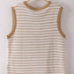 NT12503-Stripe Knit Button Down Top
