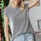 Cuff Sleeve Ribbed Knit Top