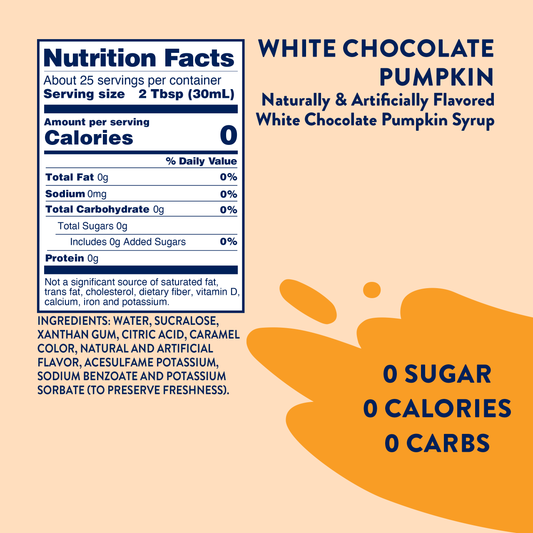 Skinny Mix - Sugar Free White Chocolate Pumpkin Syrup