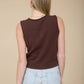 RAW EDGE BUTTON DOWN KNIT CARDIGAN VEST TOP