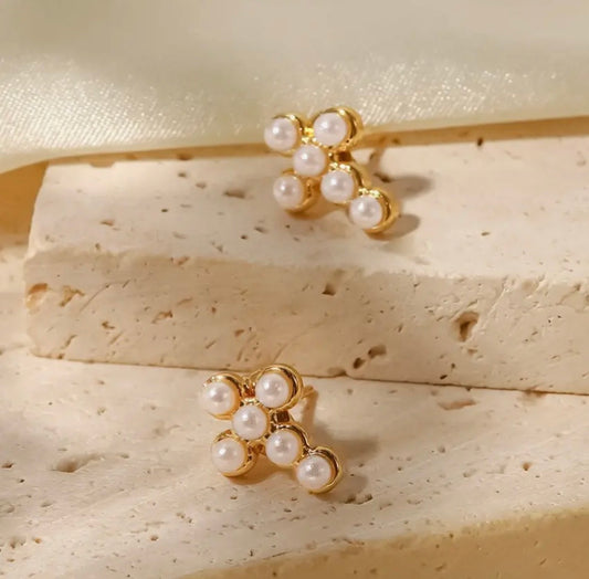 Pearly Cross Studs