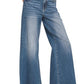 Distressed Raw Hem Flare Denim Pants