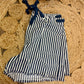 Mineral Washed Rope Belt Striped Shorts