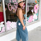 Medium Wash Wide Overalls