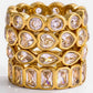 Gold Rhinestone Multi-Shape Eternity Stack Rings | 40R142
