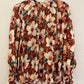 JODIFL Rust Floral Blouse