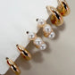 Huggie Pearl Gold Hoop Trio