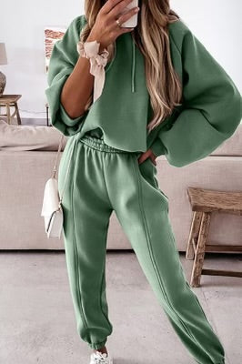 Green Cozy Hoodie & Jogger Lounge Set