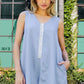 Sleeveless Button Denim Romper