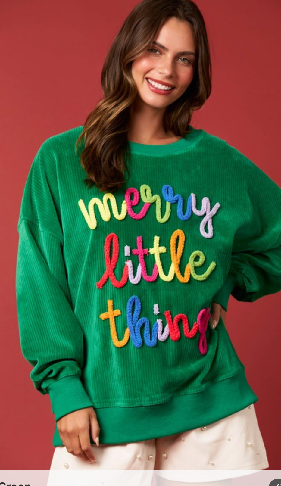 Merry Little Thing Embroidery Sweatshirt