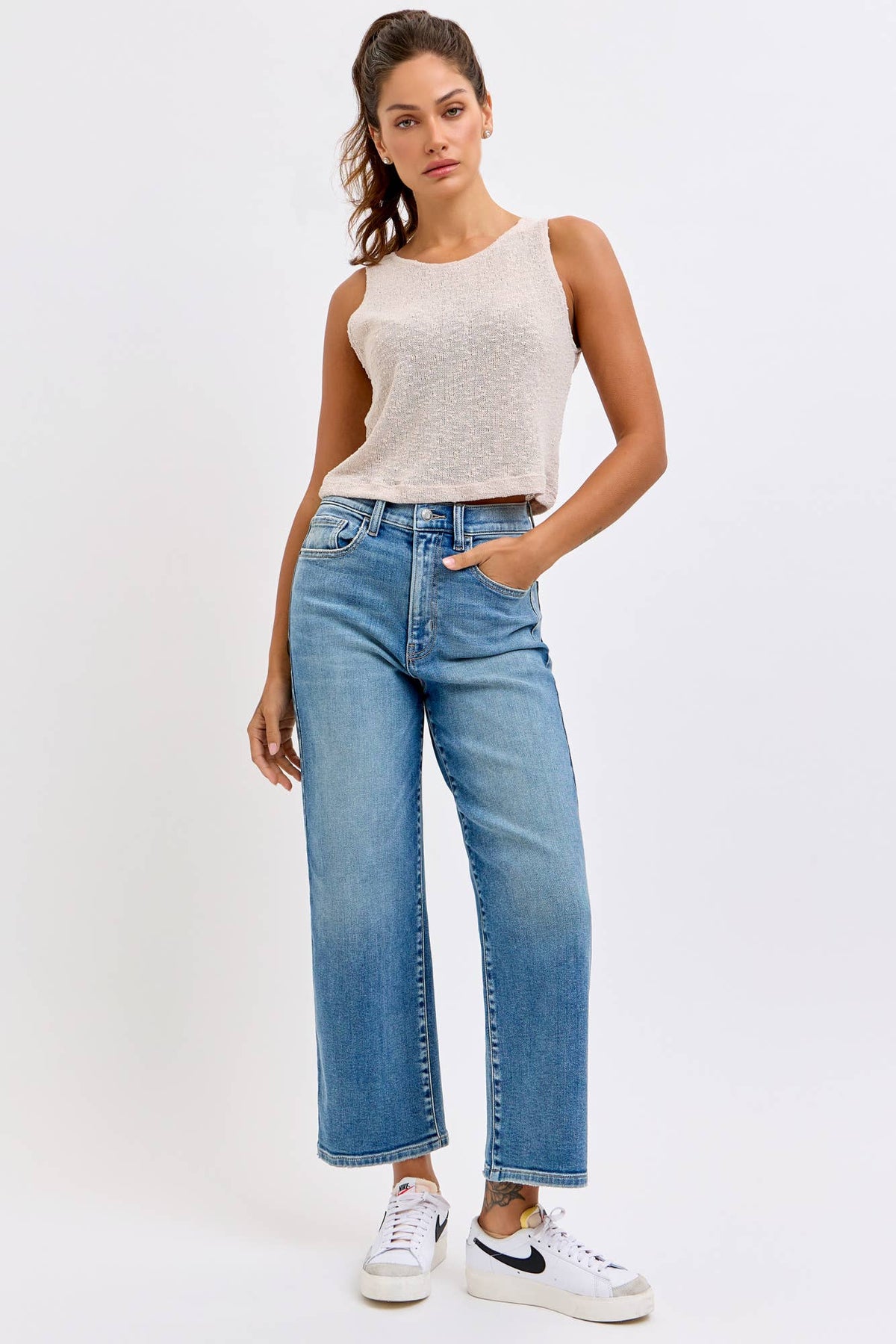Super High Rise Crop DAD Jeans [WV79877RS-M]