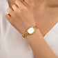 OVAL FACE LINK CHAIN BRACELET WATCH | 80W002