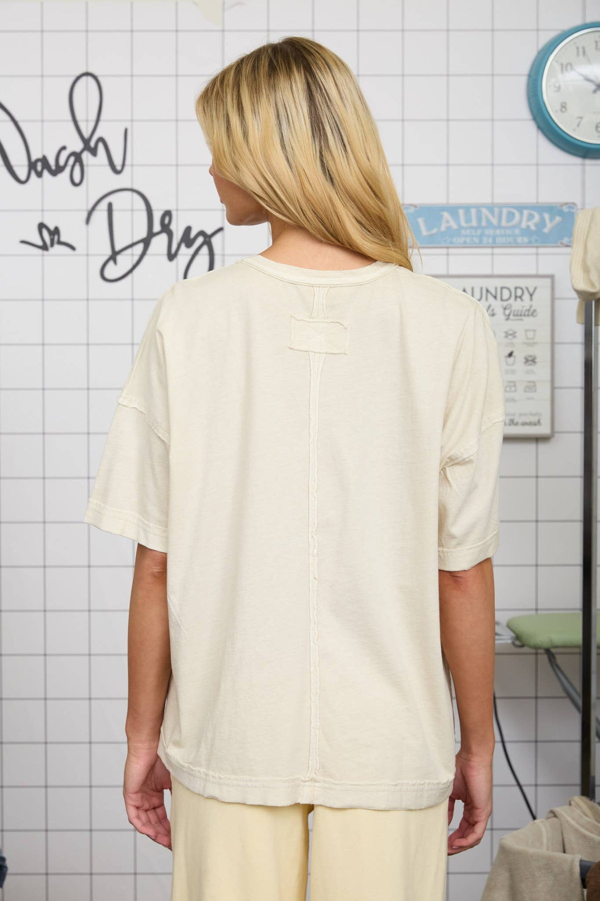 WASHED EXPOSED SEAM RELAXED T-SHIRT
