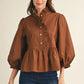 Ruffle Button Blouse