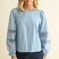 Light Blue Lace Detail Shirt