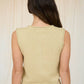 RAW EDGE BUTTON DOWN KNIT CARDIGAN VEST TOP