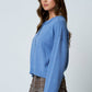 RAW EDGE EXPOSED SEAM BUTTON DOWN KNIT CARDIGAN