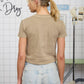 WASHED SHORT SLEEVE CROPPED KNIT T-SHIRT