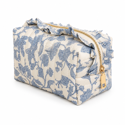 Ellison+Young French Toile Ruffle Cosmetic Case, Quilted Cotton
