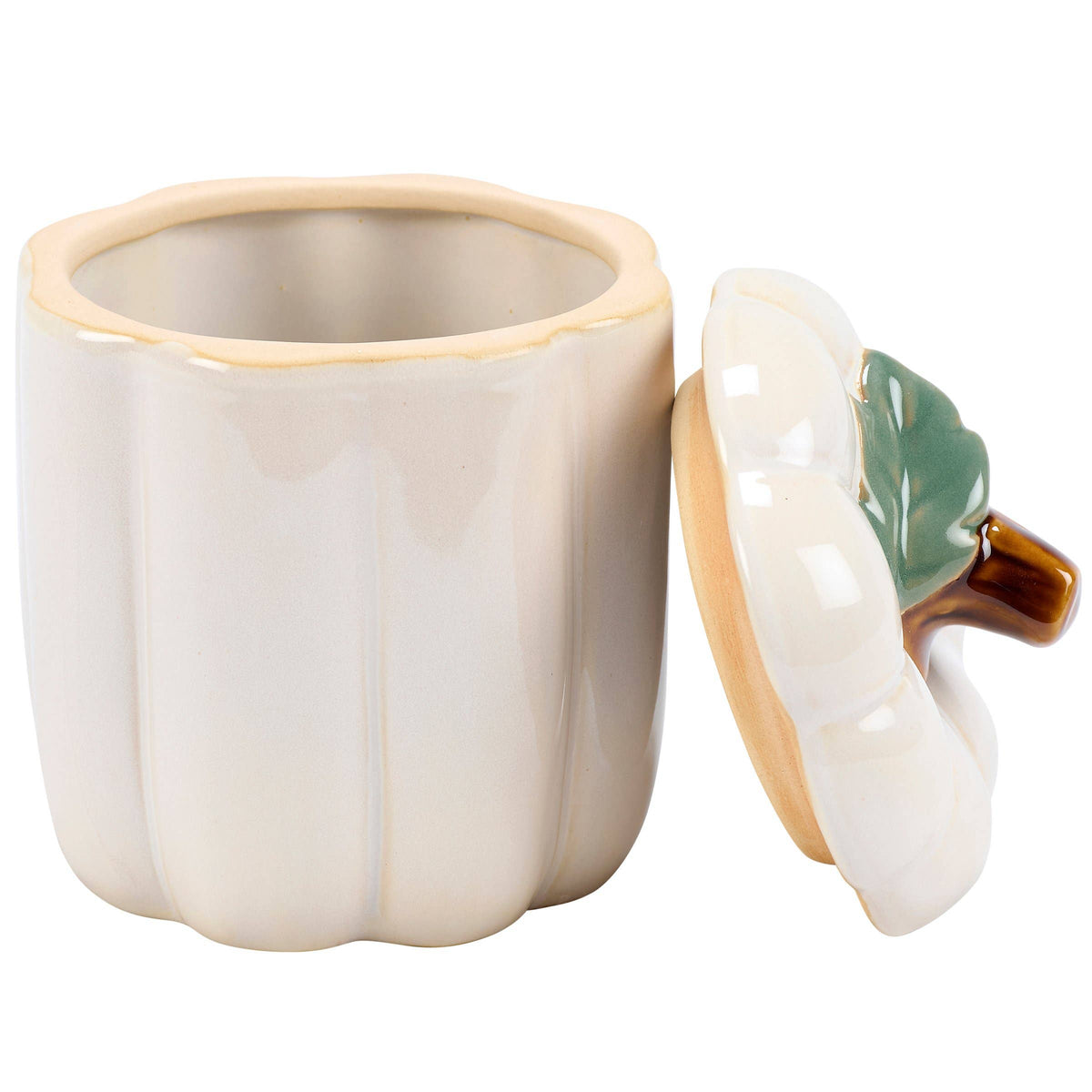 Tall White Pumpkin Treat Jar