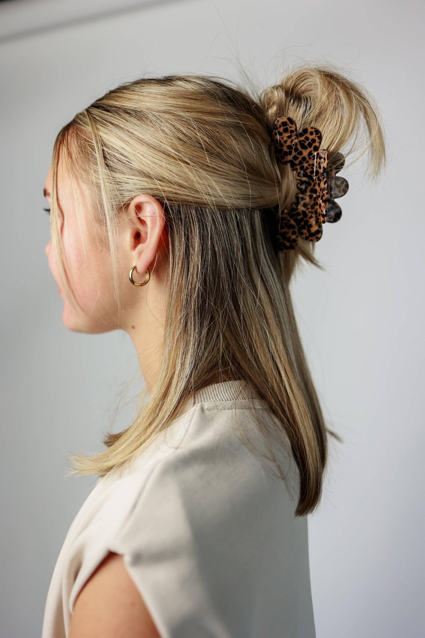 SCALLOPED HAIR CLIP | LEOPARD