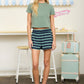 WASHED SHORT SLEEVE CROPPED KNIT T-SHIRT