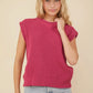 Pink Oversized Soft Knit Sweater Vest Top