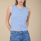 RAW EDGE BUTTON DOWN KNIT CARDIGAN VEST TOP