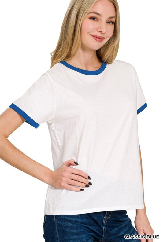 Accent Color Collar Basic Tee