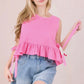 Pink Peplum Tie Top