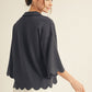 Scalloped Edge V-neck Top
