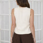 RAW EDGE BUTTON DOWN KNIT CARDIGAN VEST TOP