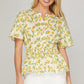 Hello Yellow Floral Peplum Top
