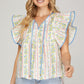 Ruffle Sleeve Tie Top
