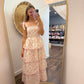 Rose Floral Layered Midi Dress