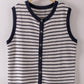 NT12503-Stripe Knit Button Down Top