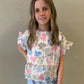 Girls Floral Ruffle Top