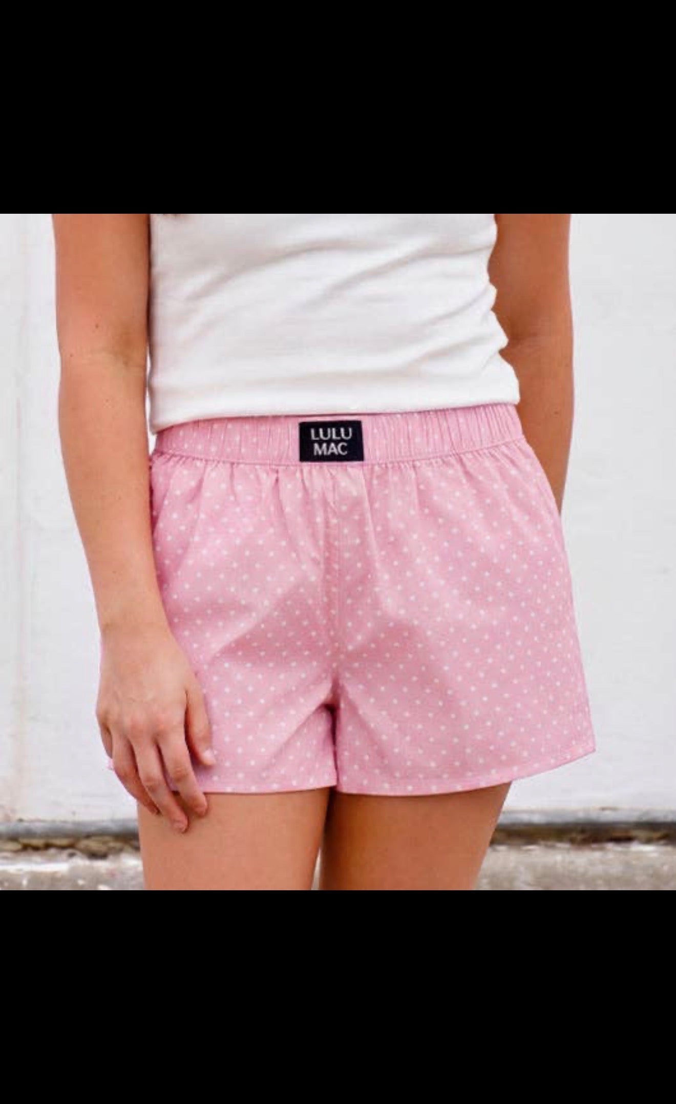 LULU MAC Light Pink Polka Dot Shorts