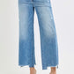 Distress Crop Wide Leg Jeans