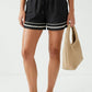 Contrast Trim Linen Shorts