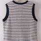 NT12503-Stripe Knit Button Down Top