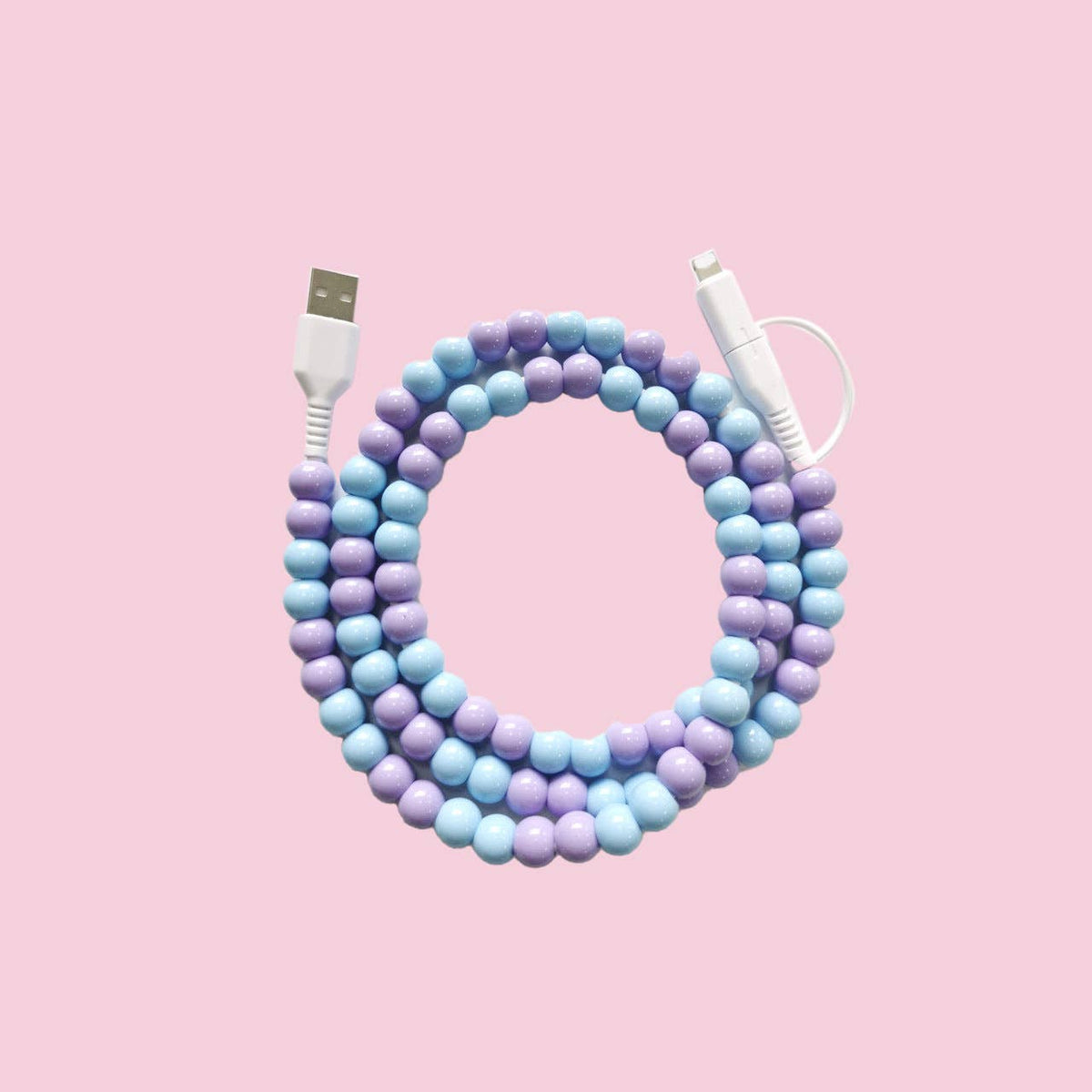 Beaded Data Cable 2 in 1 type-c to ip15