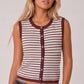 NT12503-Stripe Knit Button Down Top
